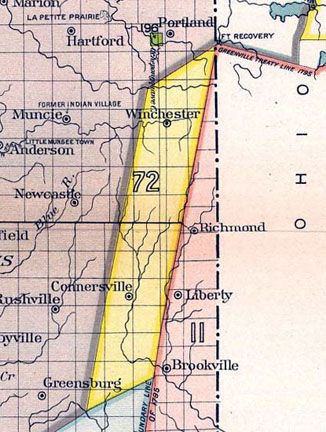 Map showing the 12 Mile Purchase