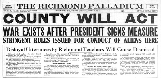 Richmond Palladium headline